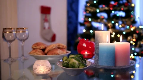 Video Stock Christmas Candles On A Table Live Wallpaper For PC - Free Live Wallpaper