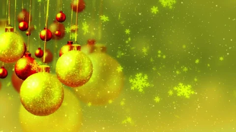 Video Stock Christmas Balls Filled With Golden Glitter Live Wallpaper For PC - Free Live Wallpaper