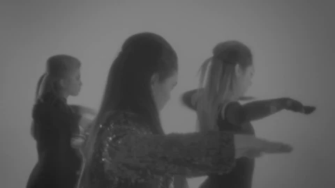 Video Stock Choreography Of Three Girls In Black And White 4244 Live Wallpaper For PC - Free Live Wallpaper