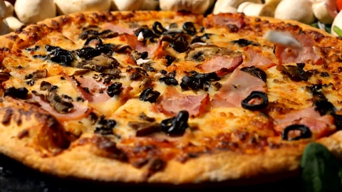 Video Stock Chopped Mushrooms Dropping Onto A Pizza Live Wallpaper For PC - Free Live Wallpaper