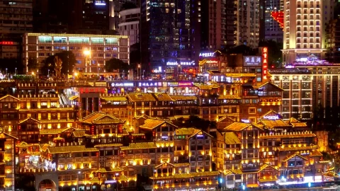Video Stock Chongqing Illuminated Buildings Live Wallpaper For PC - Free Live Wallpaper