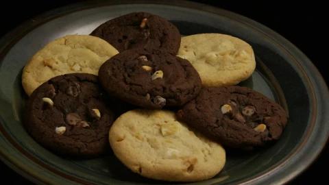 Video Stock Chocolate Cookies On A Plate Rotating Live Wallpaper For PC - Free Live Wallpaper