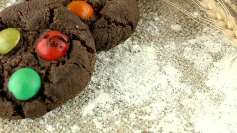 Video Stock Chocolate Chip Cookies Decorated With Colorful Candies Live Wallpaper For PC - Free Live Wallpaper