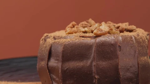 Video Stock Chocolate Cake With Walnuts In A Demonstration Video Live Wallpaper For PC - Free Live Wallpaper