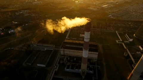 Video Stock Chimney And Smoke In An Industrial Landscape Live Wallpaper For PC - Free Live Wallpaper