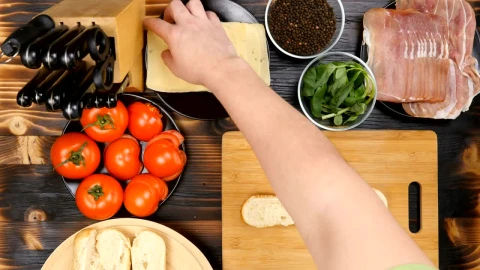 Video Stock Chef Preparing Sandwiches On A Board Top Shot Live Wallpaper For PC - Free Live Wallpaper