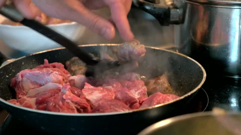 Video Stock Chef Frying Meats In The Kitchen Live Wallpaper For PC - Free Live Wallpaper