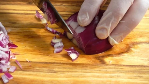 Video Stock Chef Cutting Onion With Gloves Live Wallpaper For PC - Free Live Wallpaper