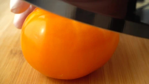 Video Stock Chef Cutting A Tomato With A Clean Knife Live Wallpaper For PC - Free Live Wallpaper