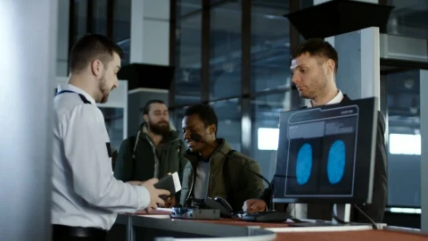 Video Stock Checking Passengers Thumbprint In The Airport Live Wallpaper For PC - Free Live Wallpaper