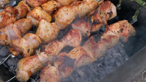 Video Stock Charcoal Meat Skewers Live Wallpaper For PC - Free Live Wallpaper