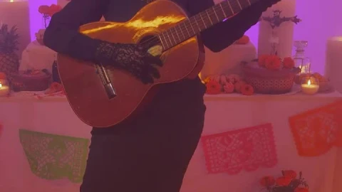 Video Stock Catrina Singing With Guitar At An Altar Of The Dead Live Wallpaper For PC - Free Live Wallpaper