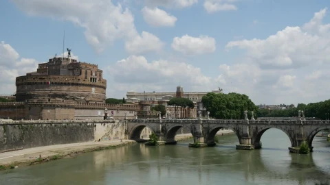 Video Stock Castel Santangelo In Rome With Tourists Strolling Live Wallpaper For PC - Free Live Wallpaper