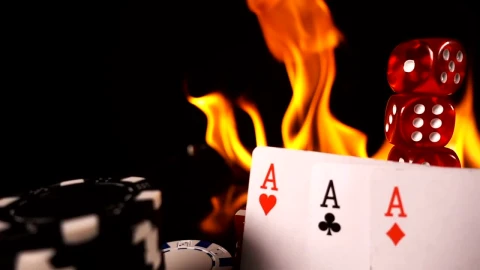 Video Stock Casino Games On Fire With Dice And Cards Live Wallpaper For PC - Free Live Wallpaper