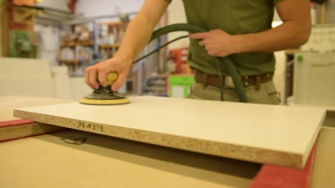 Video Stock Carpenter Sanding A Table Seen Close Live Wallpaper For PC - Free Live Wallpaper