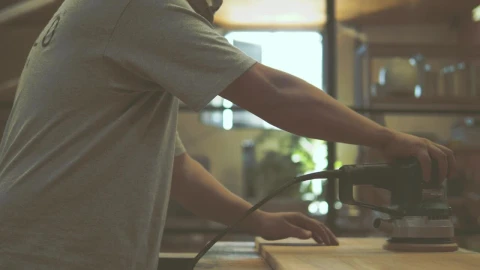 Video Stock Carpenter Sanding A Piece Of Lumber Live Wallpaper For PC - Free Live Wallpaper