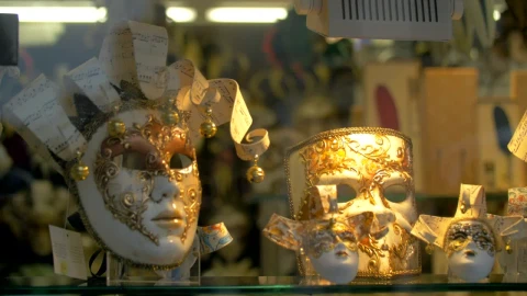Video Stock Carnival Masks In A Shop Window Live Wallpaper For PC - Free Live Wallpaper