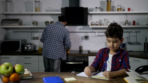 Video Stock Caring Father Helping With Homework Live Wallpaper For PC - Free Live Wallpaper