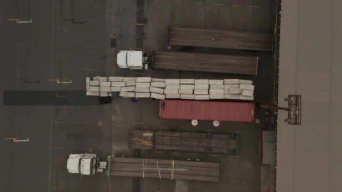 Video Stock Cargo Trucks In The Warehouse Parking Lot Live Wallpaper For PC - Free Live Wallpaper