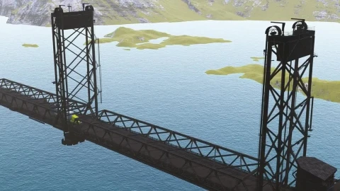 Video Stock Cargo Truck Crossing A Bridge Over A River Live Wallpaper For PC - Free Live Wallpaper