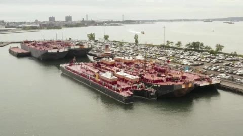 Video Stock Cargo Ships In The Dock Aerial View Live Wallpaper For PC - Free Live Wallpaper