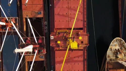 Video Stock Cargo Ship Tied On A Coastline Viewed From Above Live Wallpaper For PC - Free Live Wallpaper