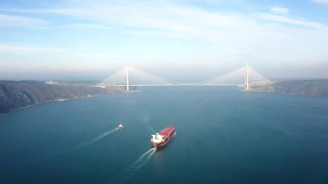 Video Stock Cargo Ship Sailing Towards The Open Ocean Live Wallpaper For PC - Free Live Wallpaper