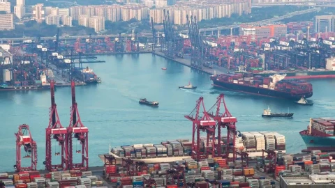 Video Stock Cargo Ship Arriving To Container Terminal Live Wallpaper For PC - Free Live Wallpaper
