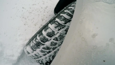 Video Stock Car Wheel Turning In The Snow Top View Live Wallpaper For PC - Free Live Wallpaper