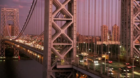 Video Stock Car Lights Over The George Washington Bridge Live Wallpaper For PC - Free Live Wallpaper