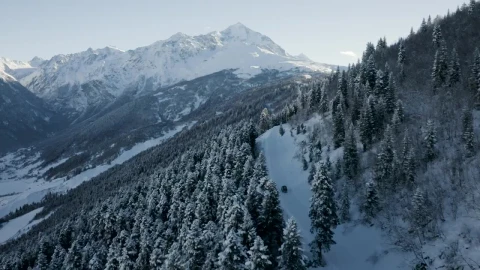 Video Stock Car Crossing A Mountain Snowy Road Live Wallpaper For PC - Free Live Wallpaper