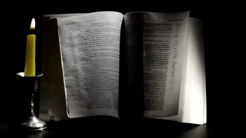 Video Stock Candle Burning Next To A Bible Live Wallpaper For PC - Free Live Wallpaper