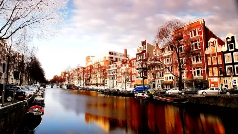 Video Stock Canal And Street Scene In Amsterdam Live Wallpaper For PC - Free Live Wallpaper