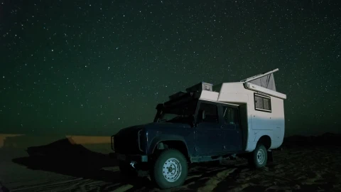 Video Stock Camper Van In The Sahara Desert At Night Live Wallpaper For PC - Free Live Wallpaper