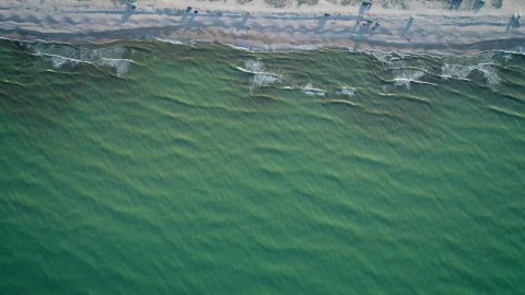 Video Stock Calm Sea Reaching The Beach Top Aerial Shot Live Wallpaper For PC - Free Live Wallpaper