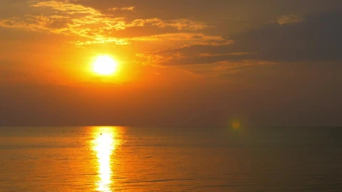 Video Stock Calm Ocean Surface At Sunset Live Wallpaper For PC - Free Live Wallpaper