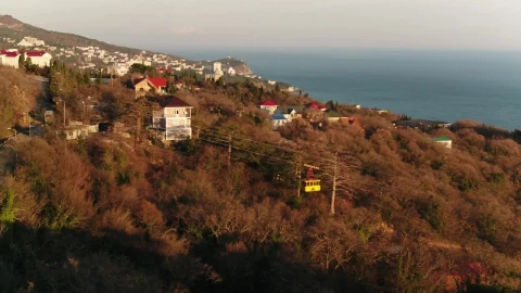 Video Stock Cable Car Above An Autumn Forest Live Wallpaper For PC - Free Live Wallpaper