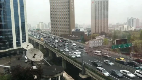Video Stock Busy Traffic On A Bridge In Shanghai Live Wallpaper For PC - Free Live Wallpaper