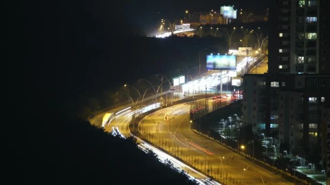 Video Stock Busy Road At Night Time Lapse Live Wallpaper For PC - Free Live Wallpaper
