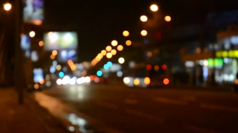 Video Stock Busy Avenue At Night Blurred Shot Live Wallpaper For PC - Free Live Wallpaper