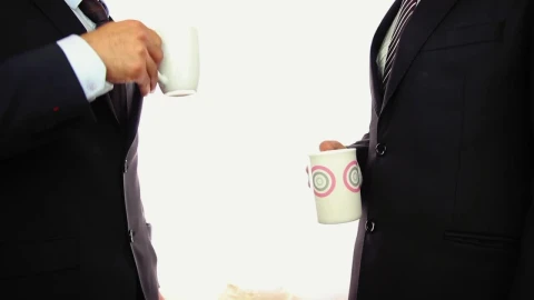 Video Stock Businessmen Drinking Coffee While Chatting Live Wallpaper For PC - Free Live Wallpaper
