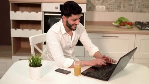Video Stock Businessman Working In Kitchen During Lockdown Live Wallpaper For PC - Free Live Wallpaper