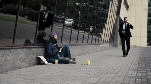 Video Stock Businessman Kicking The Beggars Coins Live Wallpaper For PC - Free Live Wallpaper