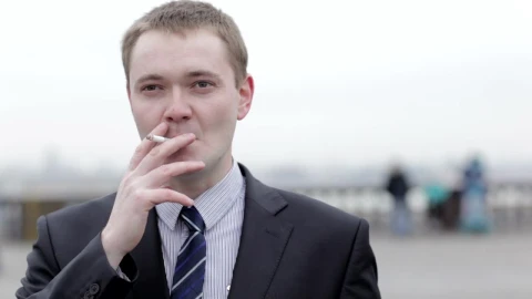 Video Stock Businessman Having A Smoke Break Live Wallpaper For PC - Free Live Wallpaper
