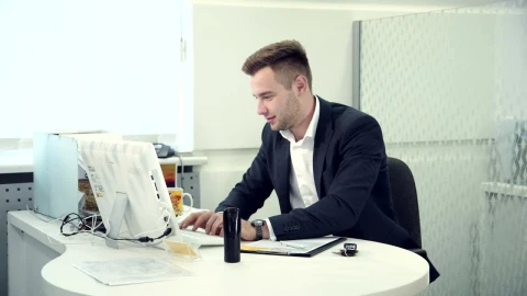 Video Stock Businessman Having A Good News By The Phone Live Wallpaper For PC - Free Live Wallpaper