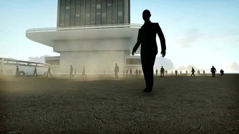 Video Stock Business Workers Walking Near A Corporate Building Live Wallpaper For PC - Free Live Wallpaper