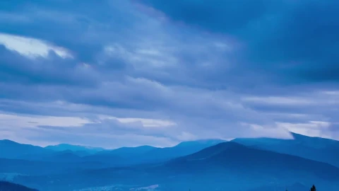 Video Stock Clouds Covering A Landscape In Blue Tones Live Wallpaper For PC - Free Live Wallpaper