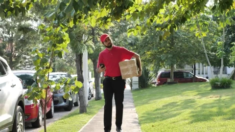 Stock Video Delivery Man Looking For An Address On The Street Live Wallpaper For PC - Free Live Wallpaper