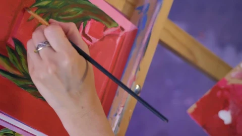 Stock Video Delicate Painting Of An Artist On A Canvas On An Live Wallpaper For PC - Free Live Wallpaper