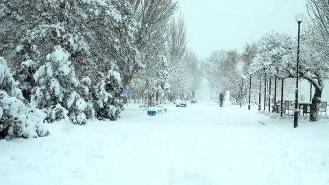 Stock Video Deep Snow Through A Tourist Town Live Wallpaper For PC - Free Live Wallpaper
